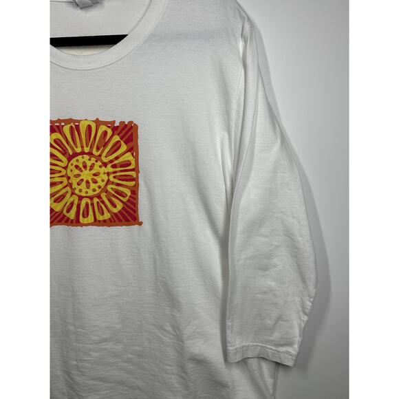 Crazy Shirts Hawaii Original 3/4 Sleeve Women's Sunburst T-Shirt White Size 2XL - Picture 4 of 12